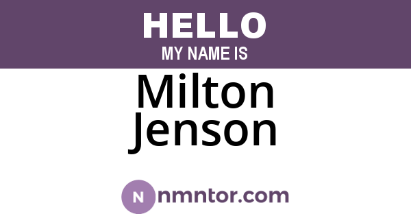 Milton Jenson