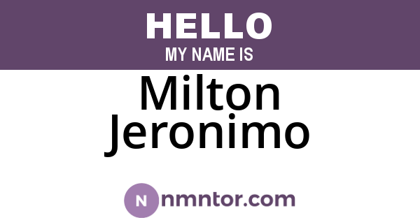 Milton Jeronimo