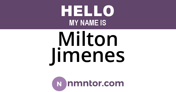Milton Jimenes