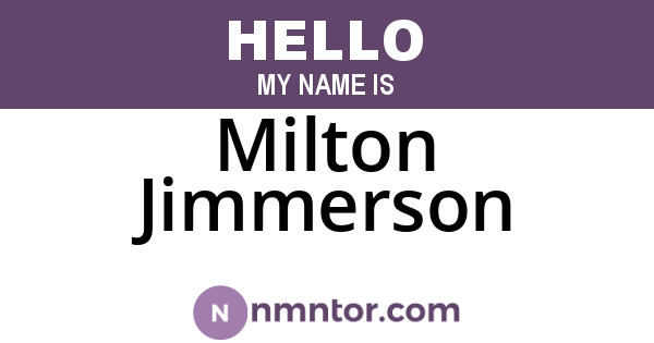 Milton Jimmerson