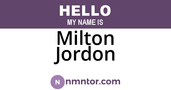 Milton Jordon