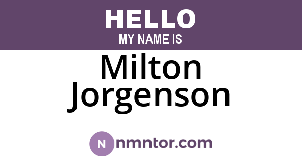 Milton Jorgenson