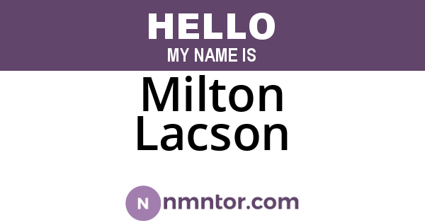 Milton Lacson