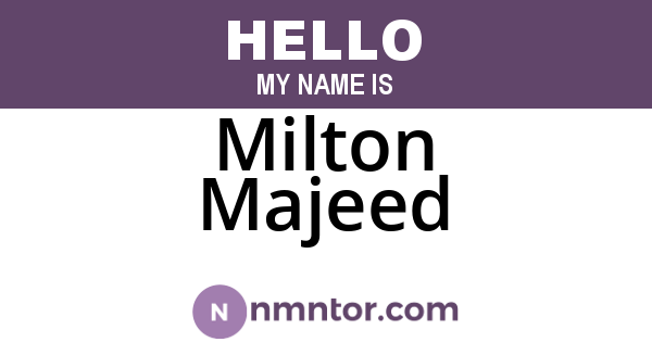 Milton Majeed