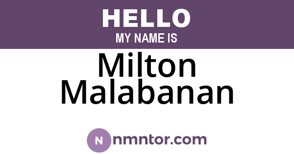 Milton Malabanan