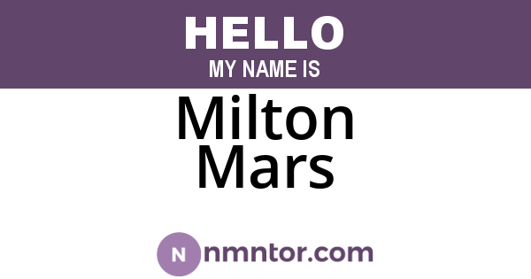 Milton Mars