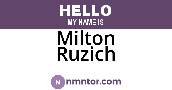 Milton Ruzich