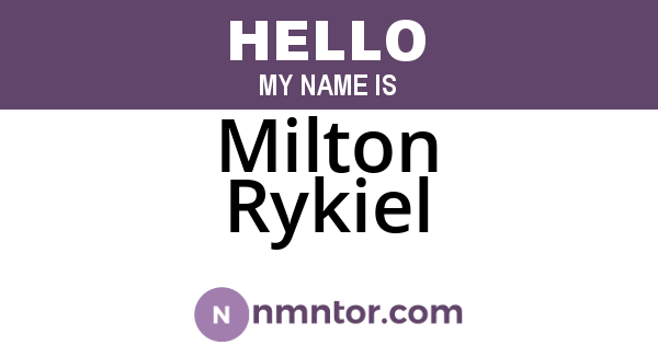 Milton Rykiel