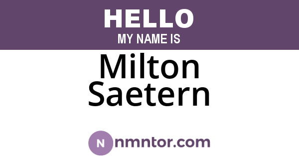 Milton Saetern