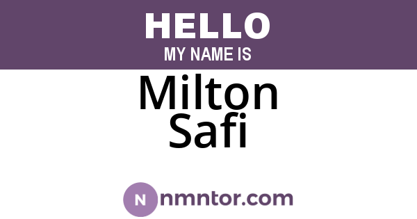Milton Safi