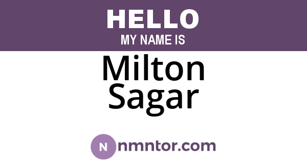 Milton Sagar