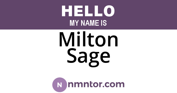 Milton Sage