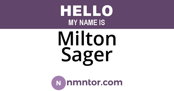 Milton Sager