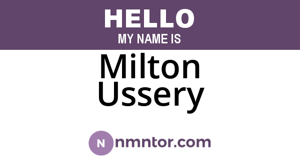 Milton Ussery