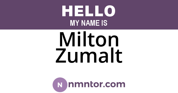 Milton Zumalt