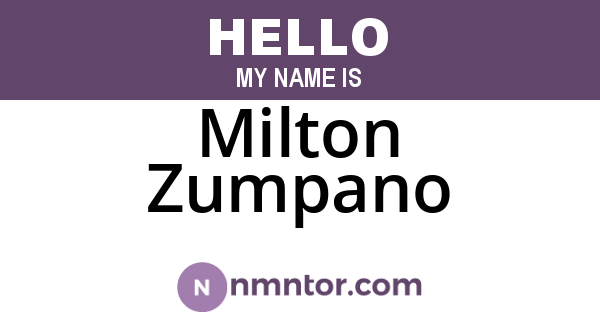 Milton Zumpano