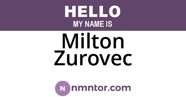 Milton Zurovec
