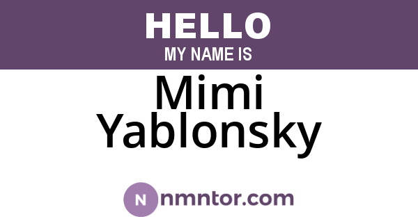 Mimi Yablonsky