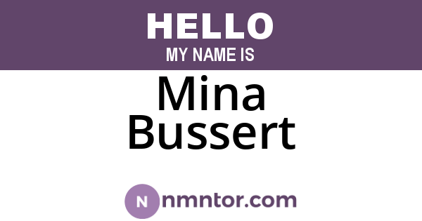 Mina Bussert