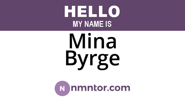 Mina Byrge