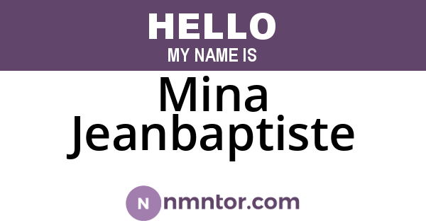 Mina Jeanbaptiste