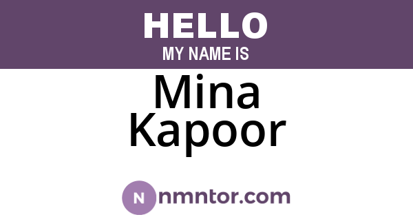 Mina Kapoor