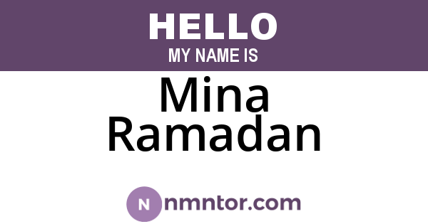 Mina Ramadan