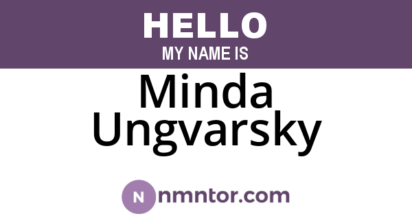 Minda Ungvarsky