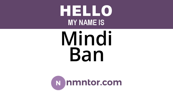 Mindi Ban