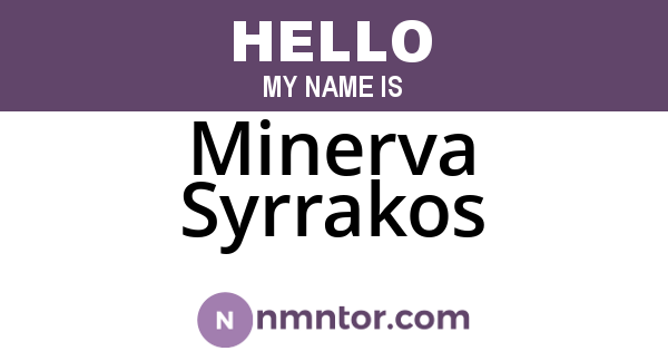 Minerva Syrrakos