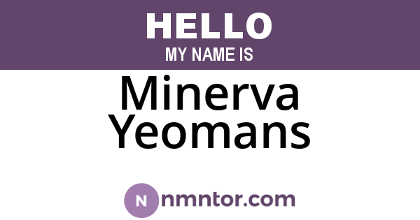 Minerva Yeomans