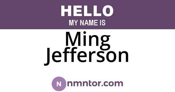 Ming Jefferson