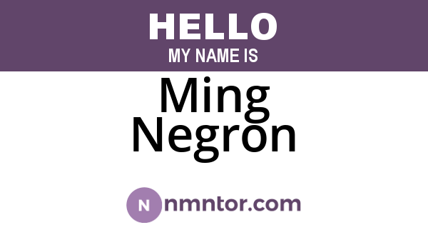 Ming Negron