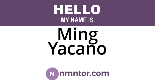 Ming Yacano