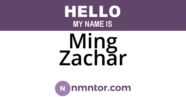 Ming Zachar