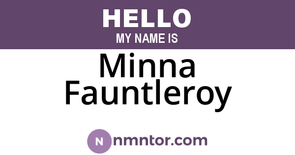 Minna Fauntleroy