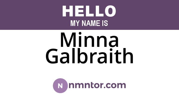 Minna Galbraith