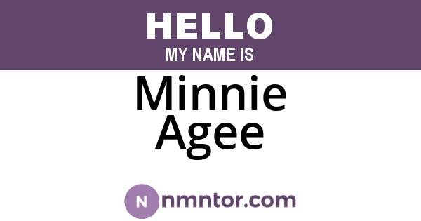 Minnie Agee