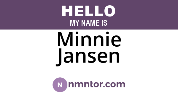 Minnie Jansen