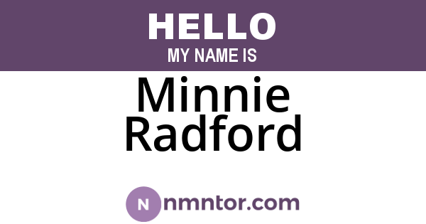 Minnie Radford