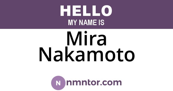 Mira Nakamoto