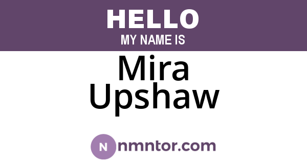 Mira Upshaw