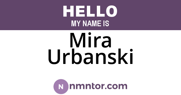 Mira Urbanski
