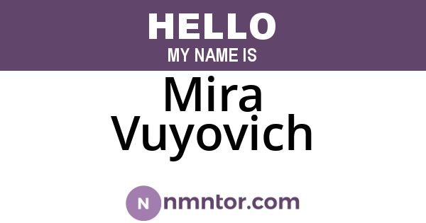 Mira Vuyovich
