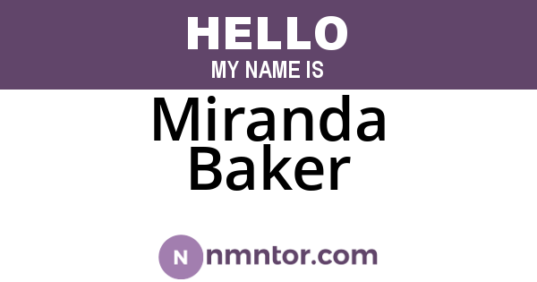 Miranda Baker