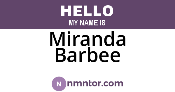 Miranda Barbee
