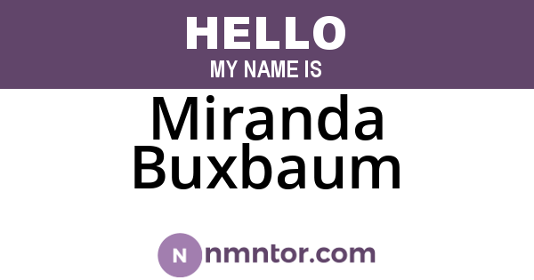 Miranda Buxbaum