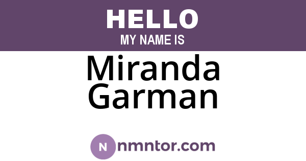 Miranda Garman