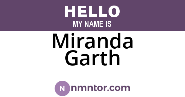 Miranda Garth