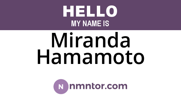 Miranda Hamamoto